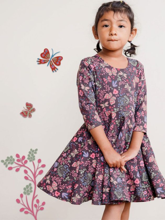 Flower Organic Cotton Twirl Dress for Kids