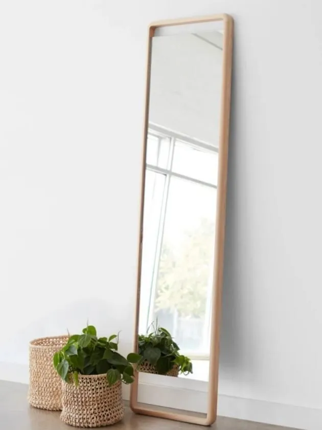 Long wood floor eco-friendly mirror from The Citizenry