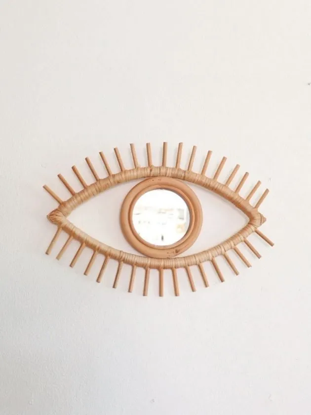 Boho accent eye shaped mirror from Thai Home Shop