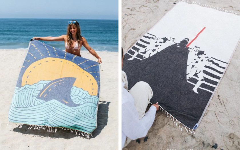 Sustainable shark themes and star treck themed beach towels