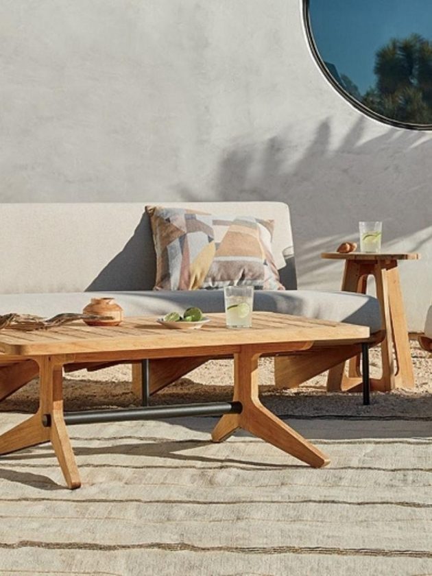 Sustainable outdoor sofa and tables from Crate & Barrel