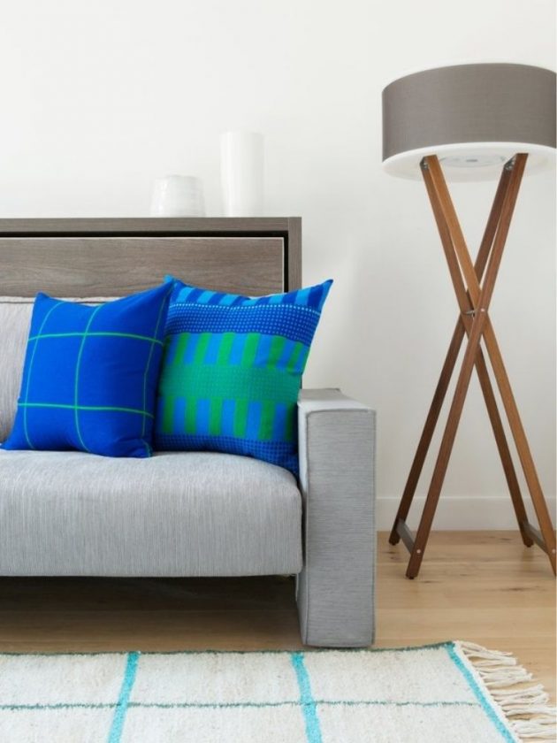 Blue ethical throw pillows from Bolé Road Textiles