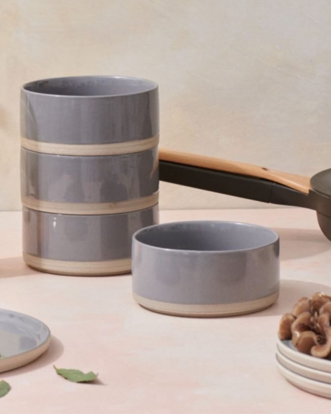 Gray bowls from eco-friendly dinnerware brand Our Place