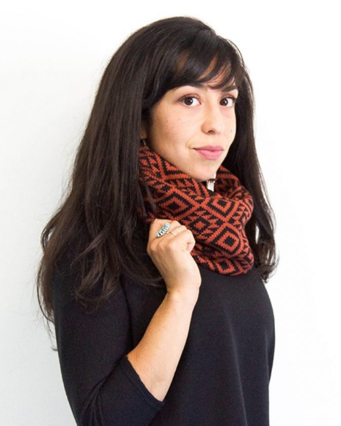 Sustainable winter scarves from Indigenous brand Makwa Studio