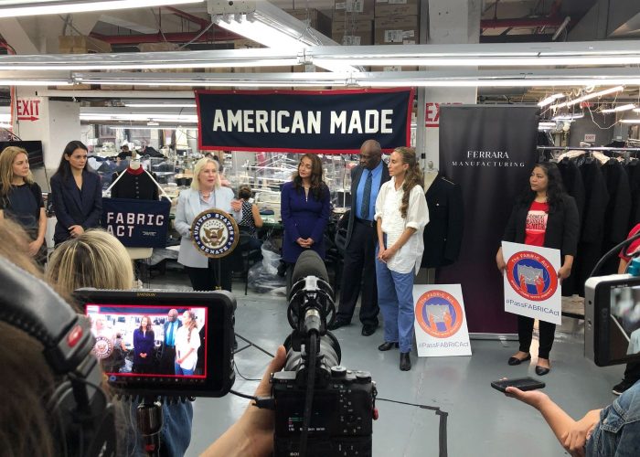 press conference for FABRIC ACT - sustainable fashion legislation