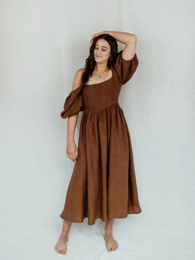 Brown hemp dress