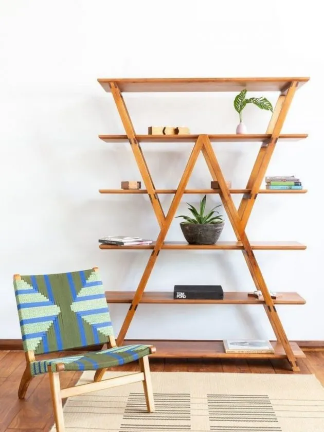 Sustainable wooden bookshelf and chair from Masaya & Co - non-toxic furniture