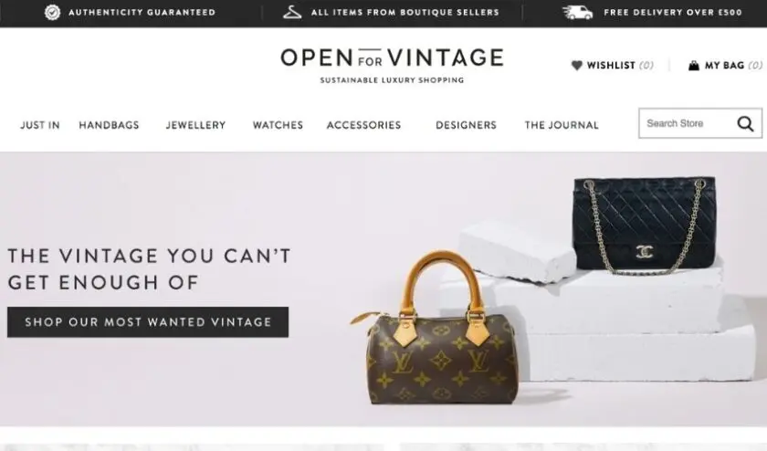 Open for Vintage designer vintage website