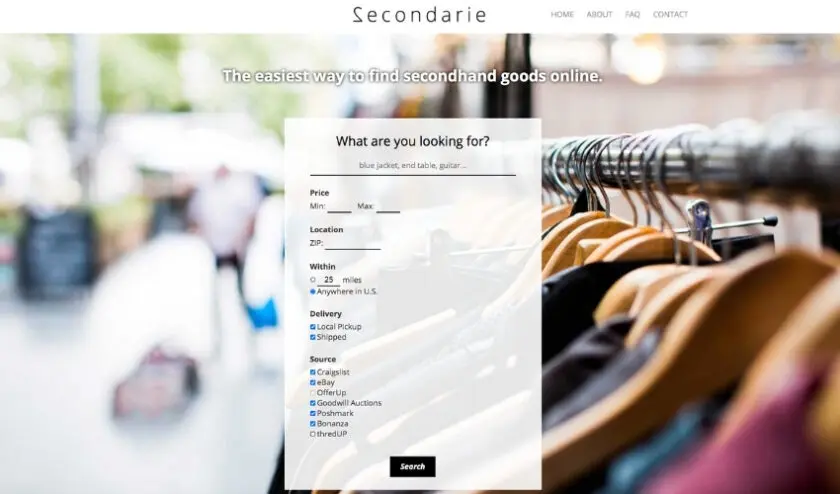 Secondarie online secondhand store aggregator