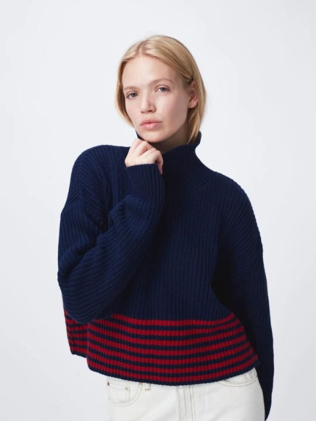 Organic cotton bleu knitwear