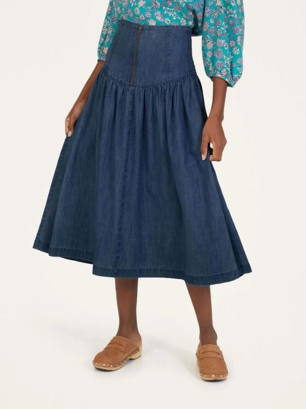 Organic cotton denim skirt