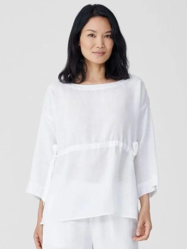 White organic linen clothing from Eileen Fisher