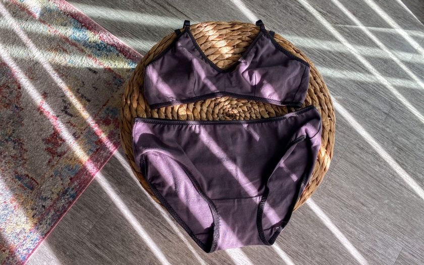 Organic purple brallete and underwear