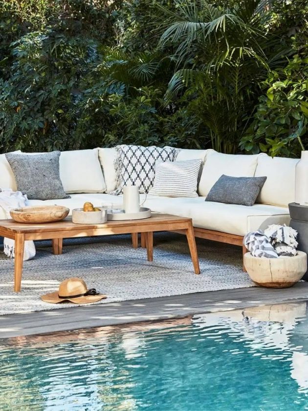 Eco-friendly outdoor sofa and table from outer