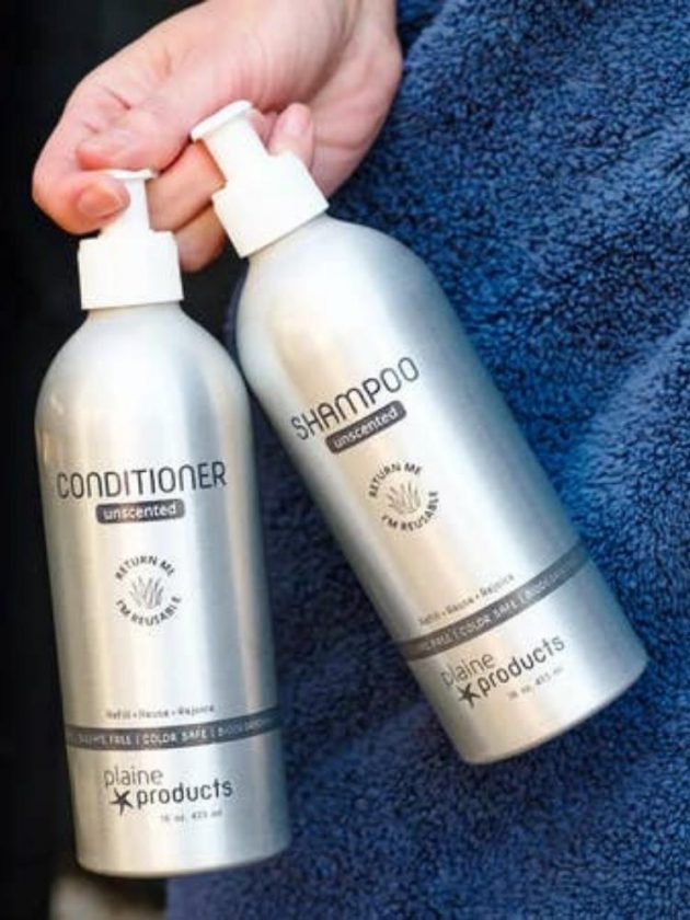 Zero waste hair care shampoo and conditioner from Plaine Products