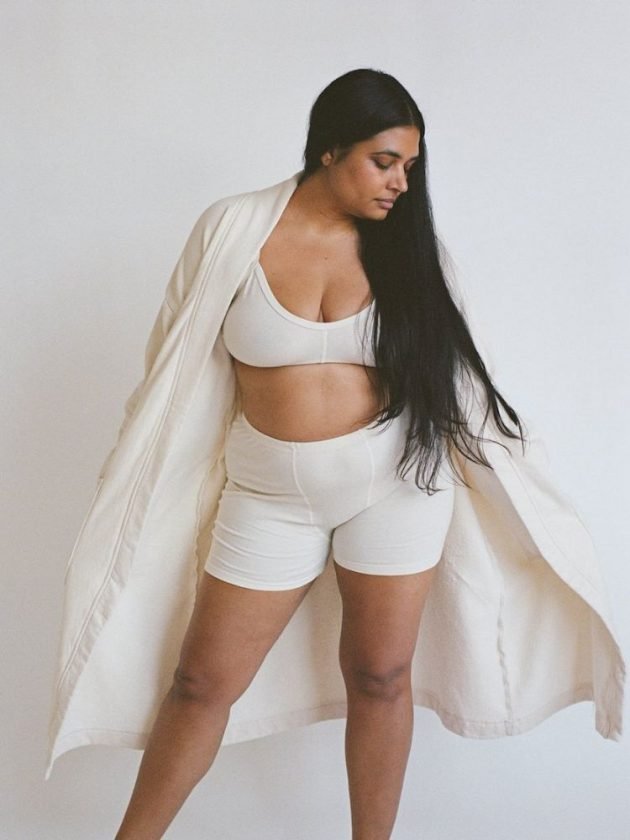 Sustainable plus-size white underwear