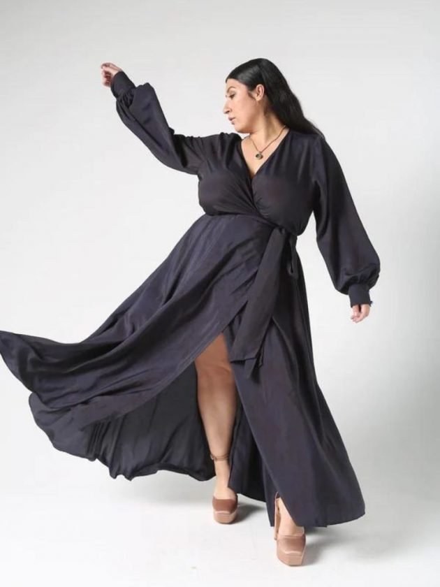 Sustainable plus-size black dress