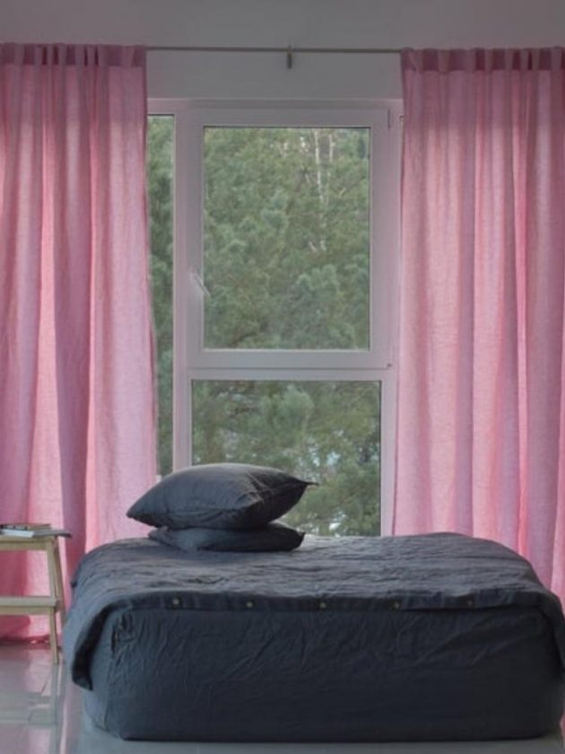 Pink organic and eco-friendly Linen  curtains from Prolinen