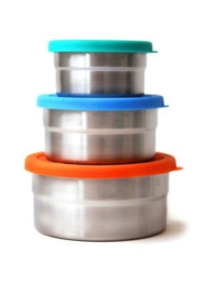 stainless steel lunchboxes with colorful silicone lids