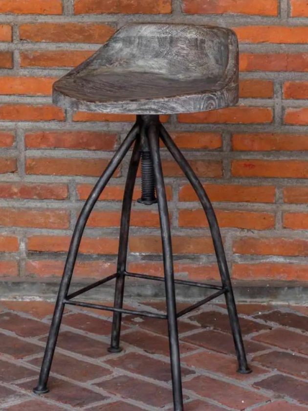 Sustainable metallic bar and counter stool