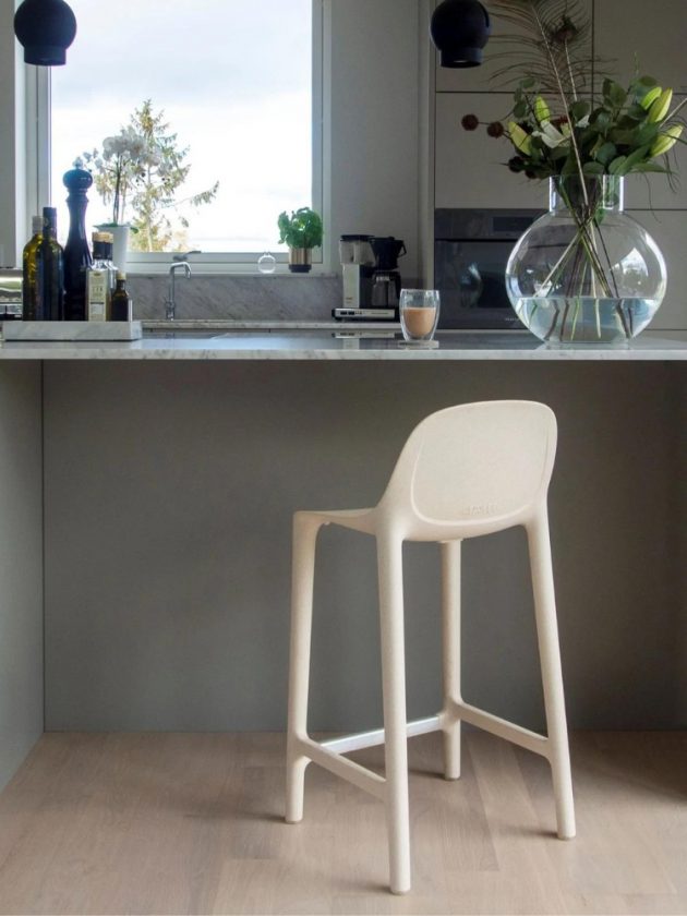 Eco-friendly white counter stool 