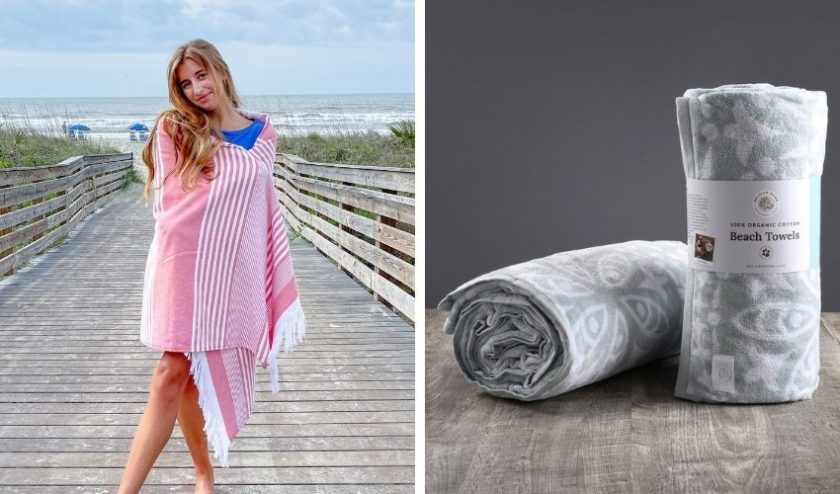 Organic cotton beach towels from Delilah Home