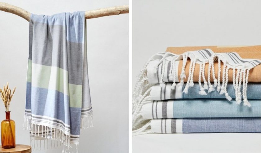 Colorful striped organic beach towels from Coyuchi