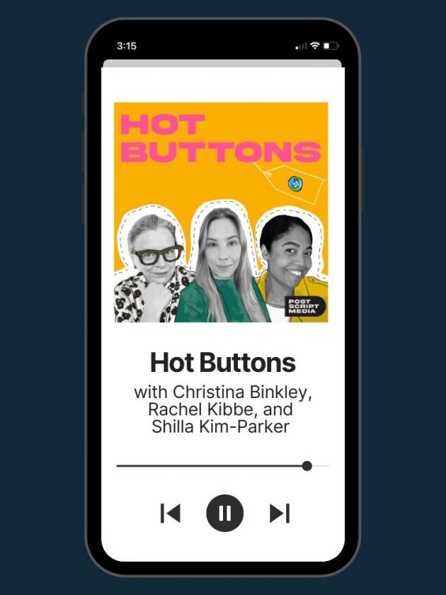 screenshot of Hot Buttons sustainable fashion podcast