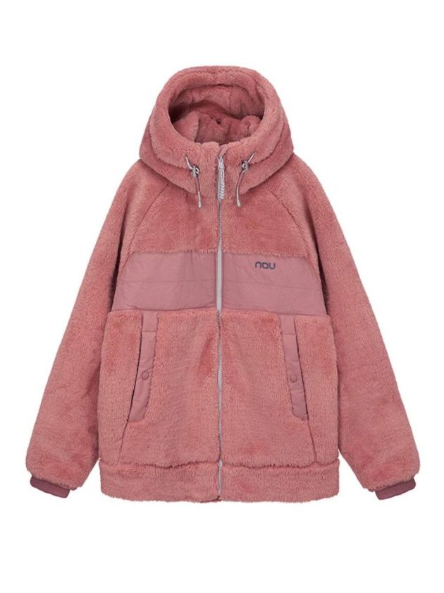 Ethical pink fleeced-hoodie