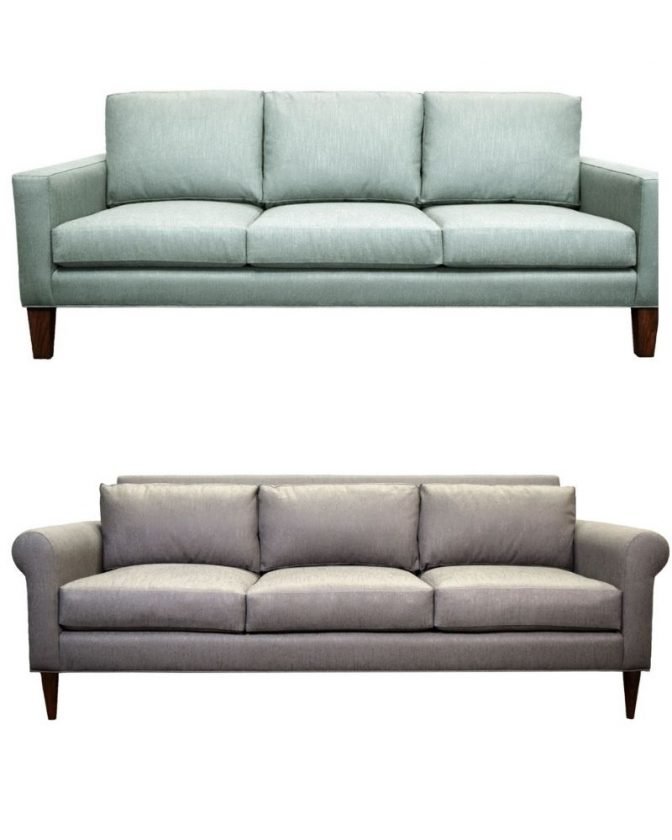 Blue organic sofa and gray organic sofa from EcoBalanza