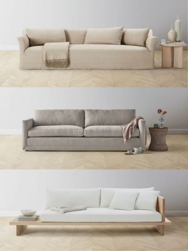 Natural colored sustainable sofas from Maiden Home
