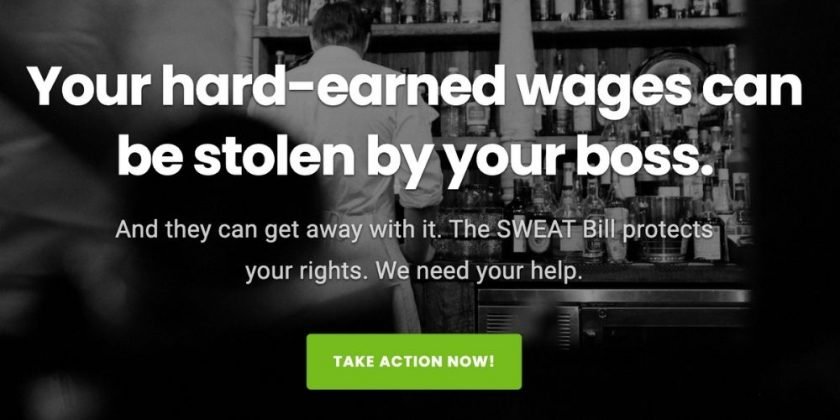 Screenshot of SWEAT Bill homepage
