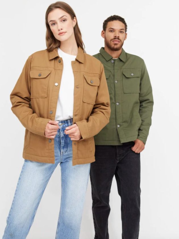 Sustainable brown and military green jacket