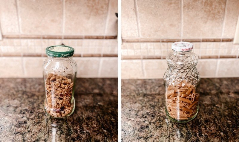 Easy zero waste kitchen swaps - glass jars
