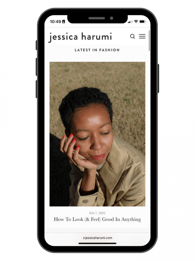 Screenshot of slow fashion blog Jessica Harumi